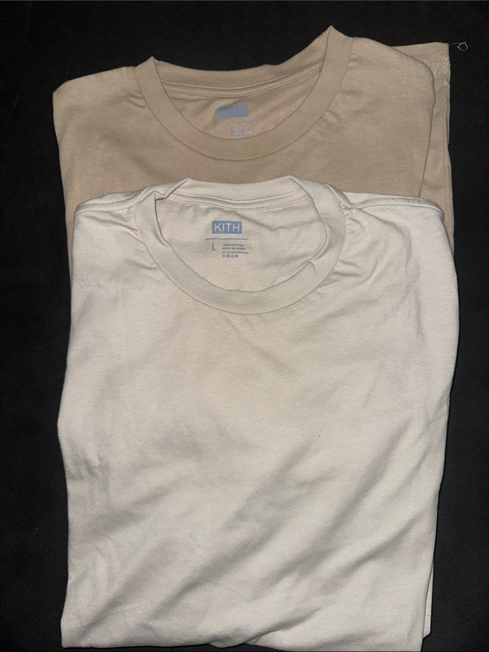 Kith Short Sleeve Crew Neck Tee in Cream and Tan